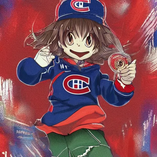 Image similar to anime Portrait of Youppi the Habs Montreal Canadiens Mascot as a very cute powerful and friendly pokemon, highly detailed anime, high evolution, 1990s, legendary, smooth, sharp focus, dynamic lighting, intricate, trending on ArtStation, illustration pokemon, art by WLOP