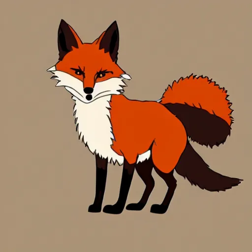 Image similar to ghibli, concept art illustration, fox, white background