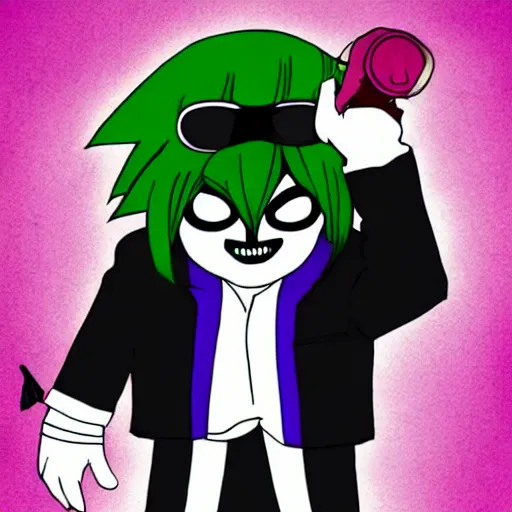 Image similar to Gerard way Cosplaying as Kris from Deltarune, fan art