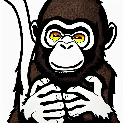 Image similar to retarded ape, bored ape art style, cartoon