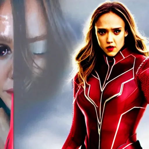 Image similar to Jessica Alba as scarlet witch