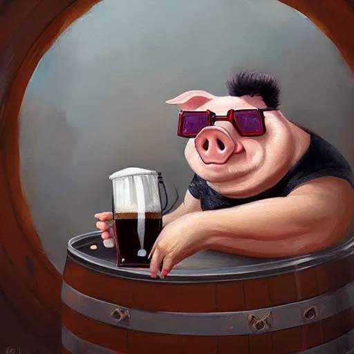 Oil Painting Of A Pig Wearing Sunglasses And A Mug Of Stable   27617ab383b95b8afefae3863c83692bcb9f70d0 2000x2000.webp