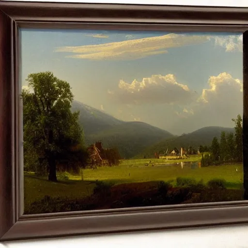 Prompt: a landscape in New Hampshire by Albert Bierstadt