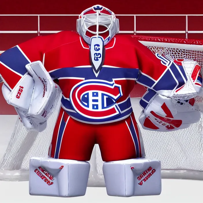 Prompt: Carey Price Goaltender, An anime Nendoroid of Carey Price, goalie Carey Price, number 31!!!!!, full ice hockey goalie gear, Montreal Habs Canadiens figurine, detailed product photo