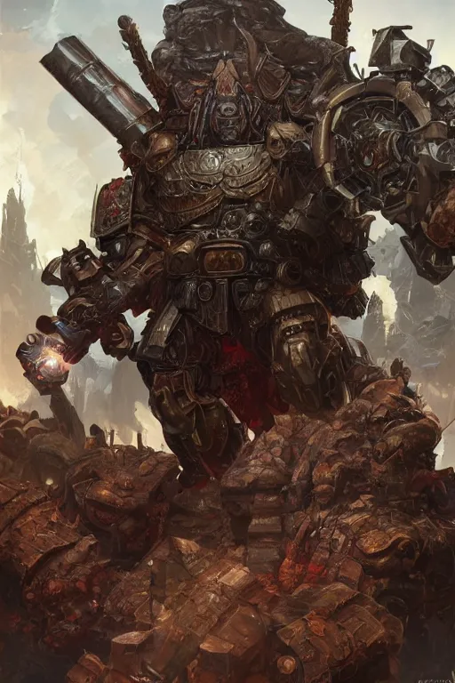 Prompt: arnold schwarzenegger as a warhammer ork boss, highly detailed, digital painting, artstation, concept art, sharp focus, illustration, art by artgerm and greg rutkowski and alphonse mucha