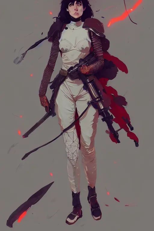 Image similar to a ultradetailed full body portrait of jeanne d arc, by conrad roset, greg rutkowski and makoto shinkai trending on artstation