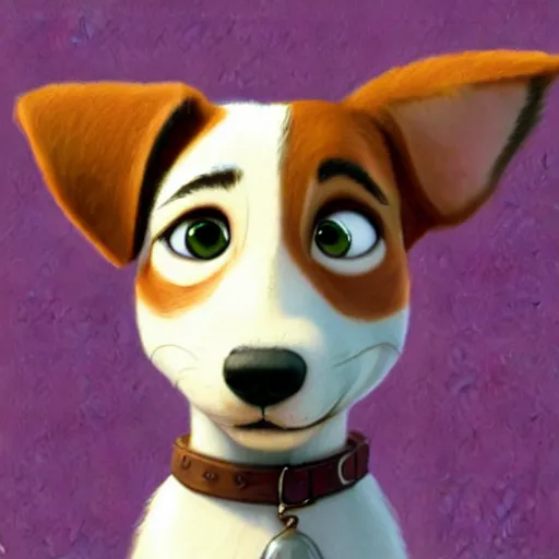 Image similar to portrait of jack russel terrier character, concept art, zootopia