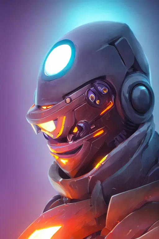 Image similar to epic mask helmet robot ninja portrait stylized as fornite style game design fanart by concept artist gervasio canda, behance hd by jesper ejsing, by rhads, makoto shinkai and lois van baarle, ilya kuvshinov, rossdraws global illumination radiating a glowing aura global illumination ray tracing hdr render in unreal engine 5