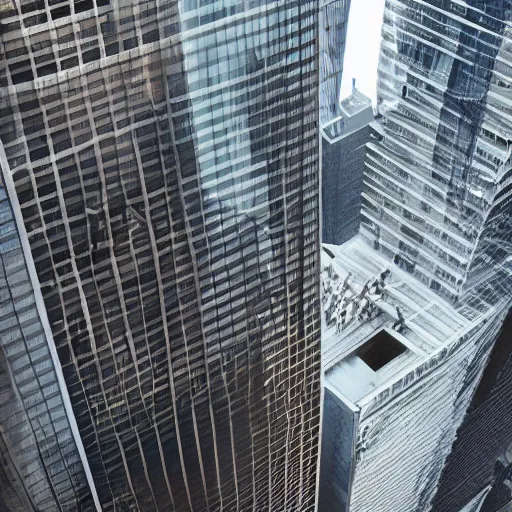 Prompt: photo of a giant skeleton climbing a skyscraper in new york, 8 k, volumetric lighting, octane render