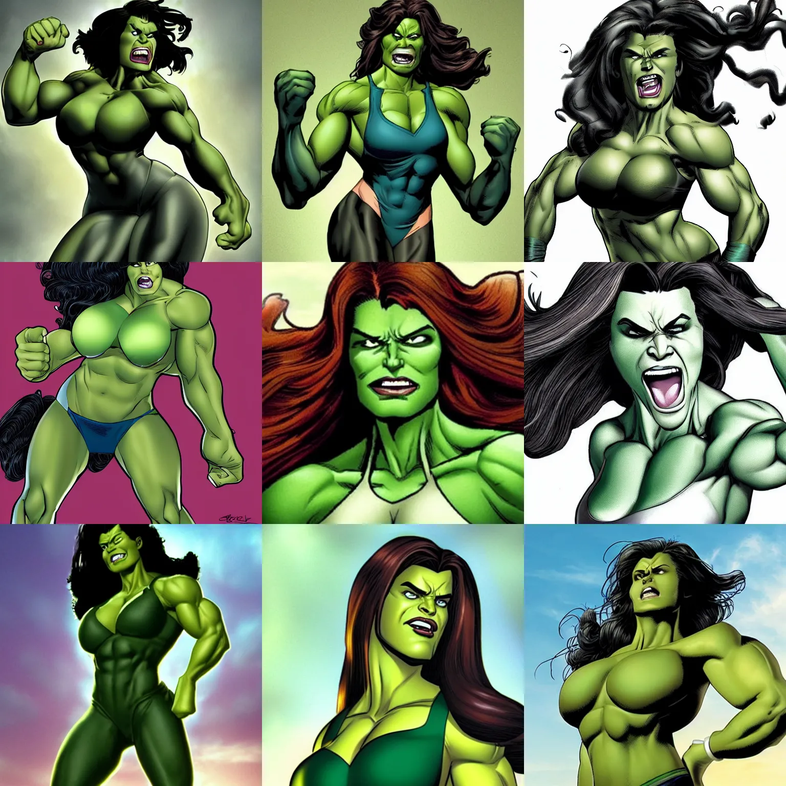 Prompt: realistic photo of she hulk