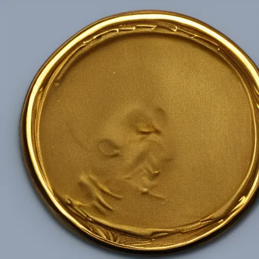 Image similar to a gold coin with a clock face printed on it, complex, high detail, close up