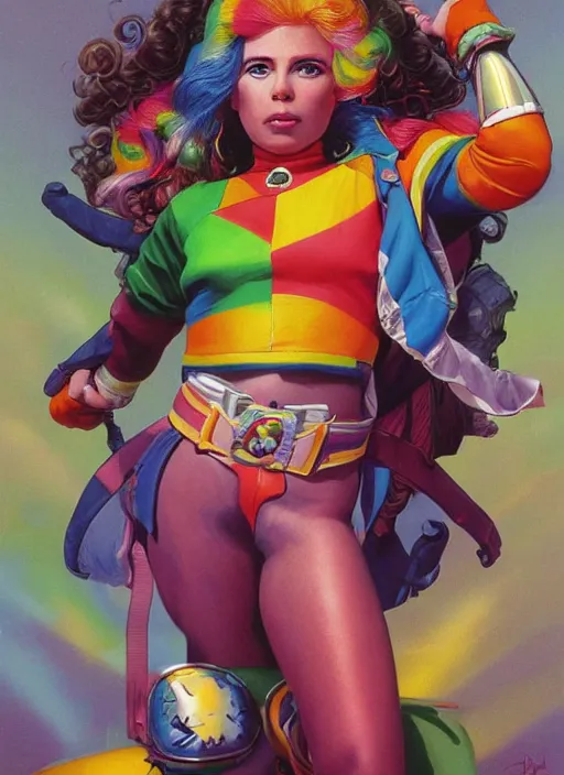 Image similar to portrait of Rainbow Brite in Society (1989), highly detailed, centered, solid color background, digital painting, artstation, concept art, smooth, sharp focus, illustration, artgerm, donato giancola, Joseph Christian Leyendecker, Les Edwards, Ed Repka, WLOP, Artgerm