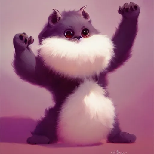 Image similar to very cute baby monster fluffy, very furry, dancing, happy, minimalist, behance hd by jesper ejsing, by rhads, makoto shinkai and lois van baarle, ilya kuvshinov, rossdraws global illumination