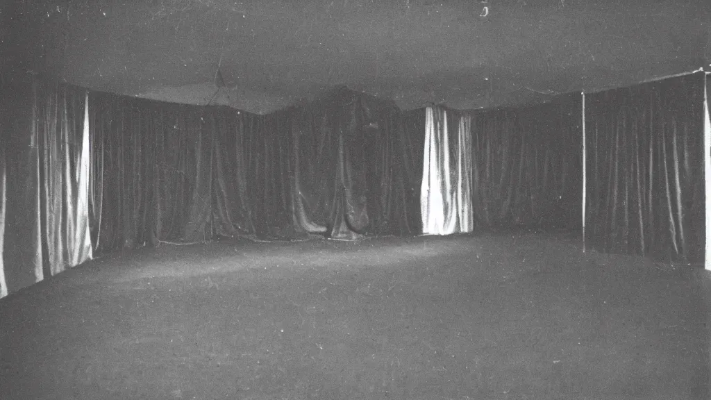 Prompt: pinhole sample of a circus backstage room