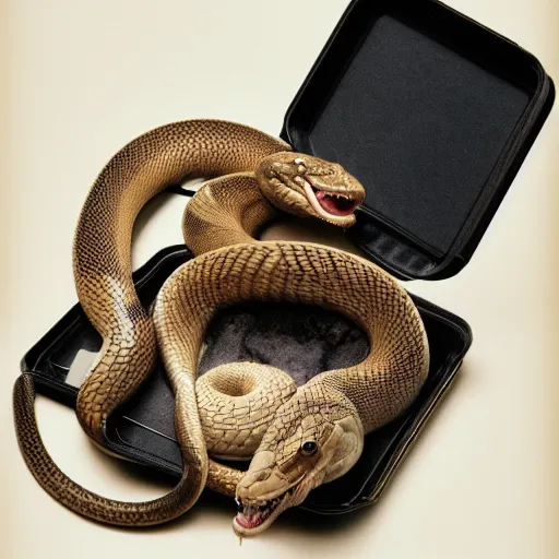 Image similar to a photograph of a Snake in a case as a pet, realistic