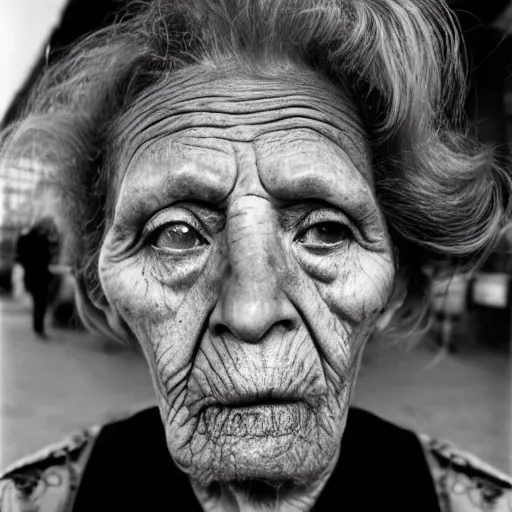 Prompt: an old ugly woman's face by bruce gilden