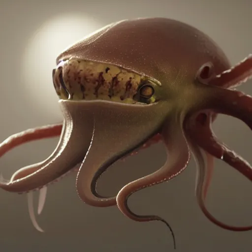 Image similar to hyperrealistic dslr film still of amorphous squid disguised as early cuyler, stunning 8 k octane comprehensive 3 d render, inspired by istvan sandorfi & greg rutkowski & unreal engine, perfect symmetry, dim volumetric cinematic lighting, extremely hyper - detailed, extremely lifelike attributes & lifelike texture, intricate, masterpiece, artstation, stunning