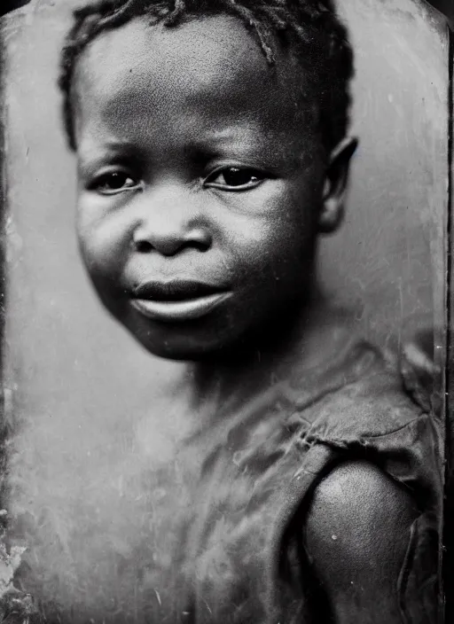 Image similar to dreamy close up portrait of a congolese, photo realistic, elegant, award winning photograph, parallax, cinematic lighting, ambrotype wet plate collodion by martin shuller, richard avedon dorothe lange and and shane balkowitsch