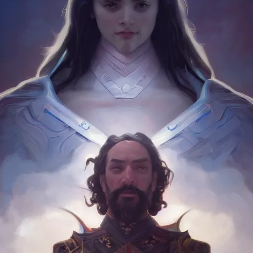 Prompt: klingon, clouds, stern, intricate, elegant, highly detailed, digital painting, artstation, concept art, smooth, sharp focus, illustration, art by artgerm and greg rutkowski and alphonse mucha and william - adolphe bouguereau