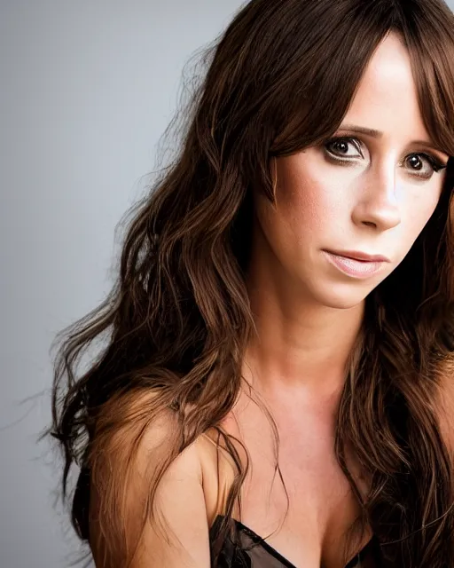 Prompt: An extremely beautiful studio photo of Jennifer Love Hewitt, 20 years old, bokeh, 90mm, f/1.4