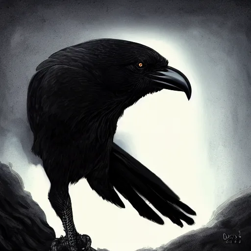 Prompt: illustration of crow watching the planet underneath, d & d, rule of thirds, fantasy, intricate, elegant, highly detailed, digital painting, artstation, concept art, smooth, sharp focus, illustration, art by dragolisco