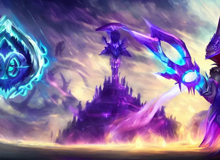 Prompt: champion splashart of champion made out of evil magic