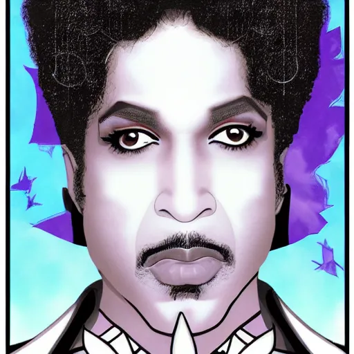 Image similar to a portrait of prince as gemini in a batman film in the style of herbert bayer