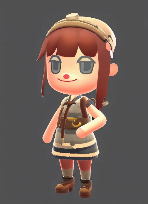 Image similar to female explorer mini cute girl, adoptable, highly detailed, rendered, ray - tracing, cgi animated, 3 d demo reel avatar, style of animal crossing, maple story indiana jones, cool clothes, soft shade, soft lighting, portrait pose