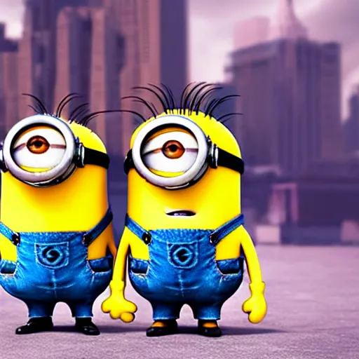 Image similar to minions revolution in usa in 2050 on taburetka