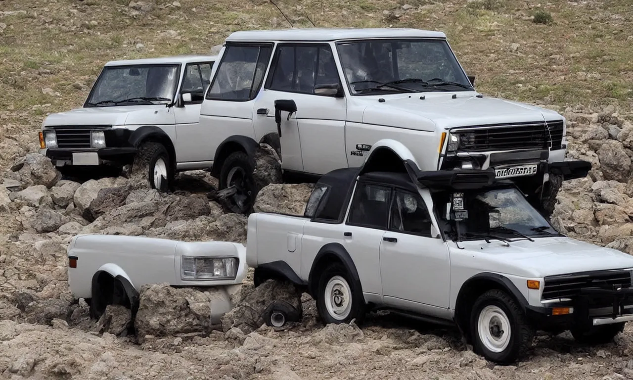 Prompt: Lada Niva if it had a Limousine variant, Photo