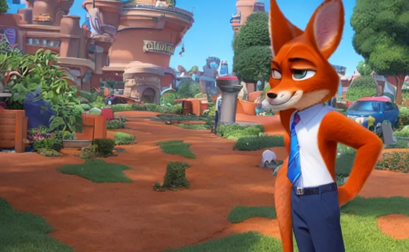 Image similar to Nick Wilde from Zootopia but fluffier