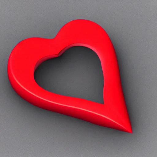 Image similar to 3d render of a badly formed red putty heart shape in the middle of a gray sheet of paper