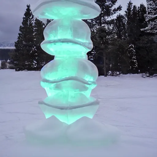 Image similar to portal to another universe, ice sculpture