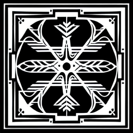 Image similar to black and white svg vector art panel for cnc plasma, laser, stencil, unique art deco forest circuit board design