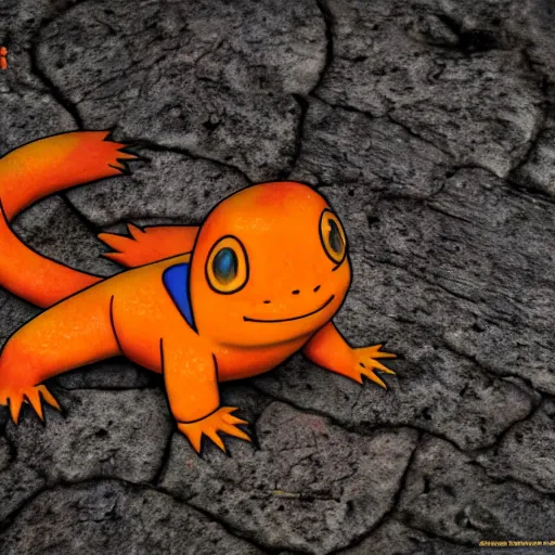 Prompt: national geographic photo of charmander, pokemon in the wild, intricate, portrait, 8 k highly professionally detailed, hdr, award winning