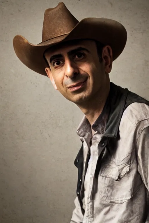 Prompt: Yuval Noah Harari as a cowboy