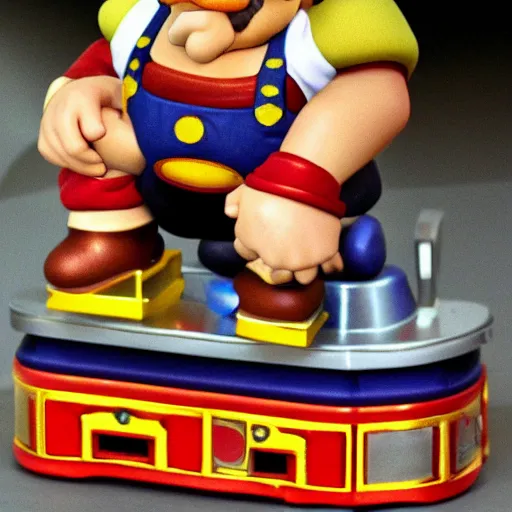 Image similar to wario riding a cart from mario 6 4 action figure