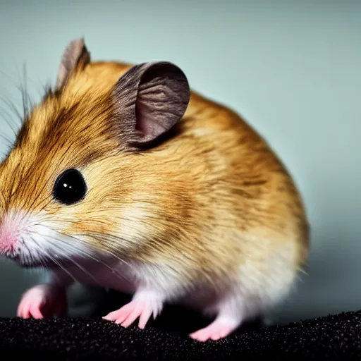 Image similar to a very tiny dwarf hamster : : eating and consuming a minuscule and tiny screaming little child : :, realistic, depth of field, bokeh blur, studio lighting, detailed, 4 k ultra hd