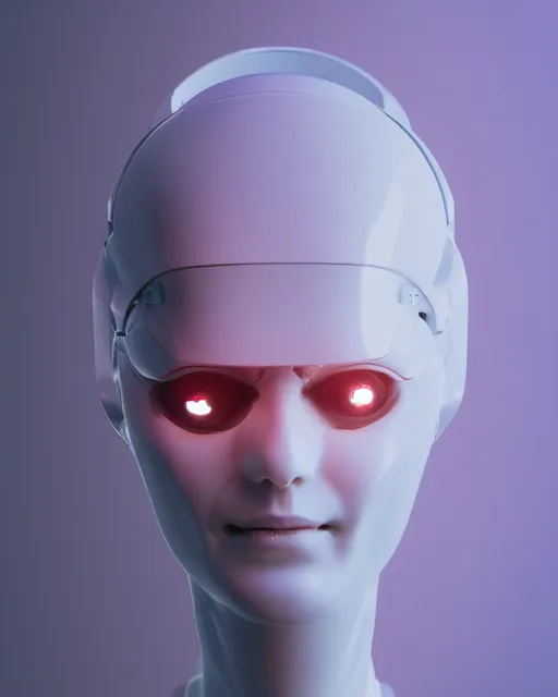 Image similar to 3 / 4 portrait photo of sensual dancer as a cyberpunk humanoid robotic head shoulder parts with straight bright led lights, inside white room, ultra - realistic and detailed, 8 k