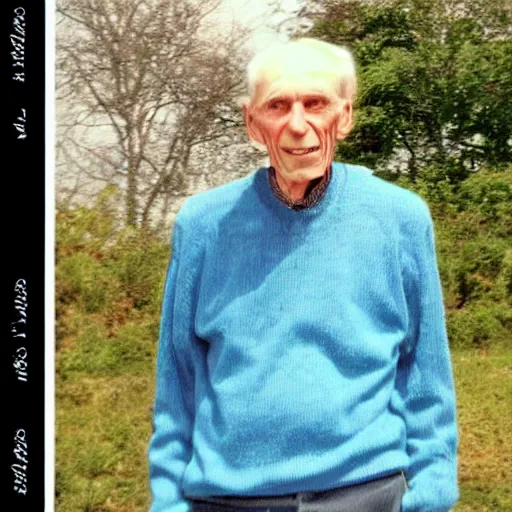 Image similar to A photograph of old Jerma985 in his eighties who looks like Jerma985 wearing a sweater in the 2010s, Jerma985, looks like Jerma985, taken in the late 2010s, taken on a 2010s Camera, realistic, hyperrealistic, very realistic, highly detailed, very detailed, extremely detailed, detailed, digital art, trending on artstation, headshot and bodyshot, detailed face, very detailed face