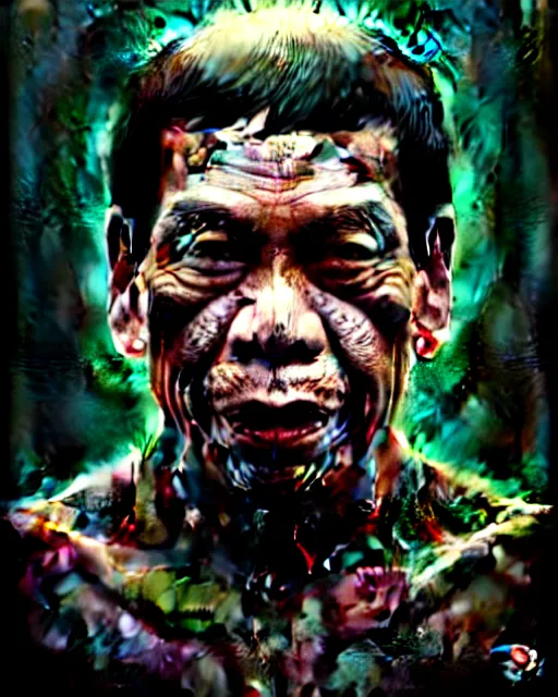 Image similar to rodrigo duterte, rodrigo duterte as a monster, very intricate ultrafine details, award winning masterpiece, tom bagshaw artstyle