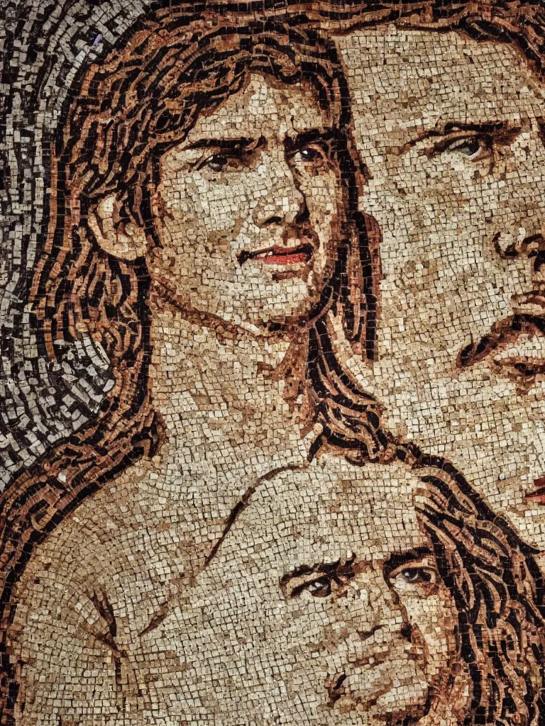 Prompt: tom cruise in a ancient roman mosaic