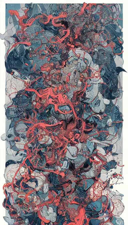 Image similar to rage, by james jean