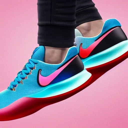 Image similar to Futuristic new shoe by Nike with antigravity features colorful pleasant beautiful advertisement photo