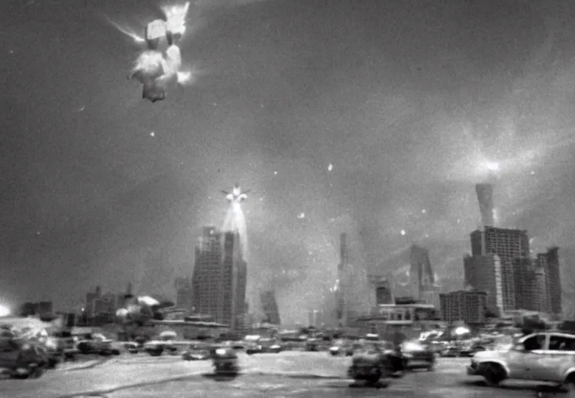 Image similar to Pulgasari the North Korean starfish monster destroying Pyongyang city, volumetric lighting, filmstill, produced by Kim Jong-il, Kodachrome, kaiju-eiga, monster movie, communist propaganda, film noir, 35mm film grain, Cooke Varotal 20-100mm T3.1, in the style of Ishirō Honda and Andreï Tarkovski