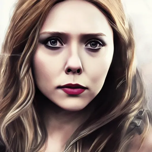 Image similar to Photorealistic art of Elizabeth Olsen as Black Widow, high definition, cinematic, realistic