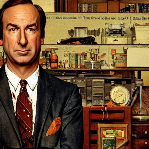 Image similar to saul goodman by norman rockwell