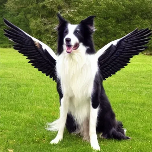 Image similar to Border collie with wings