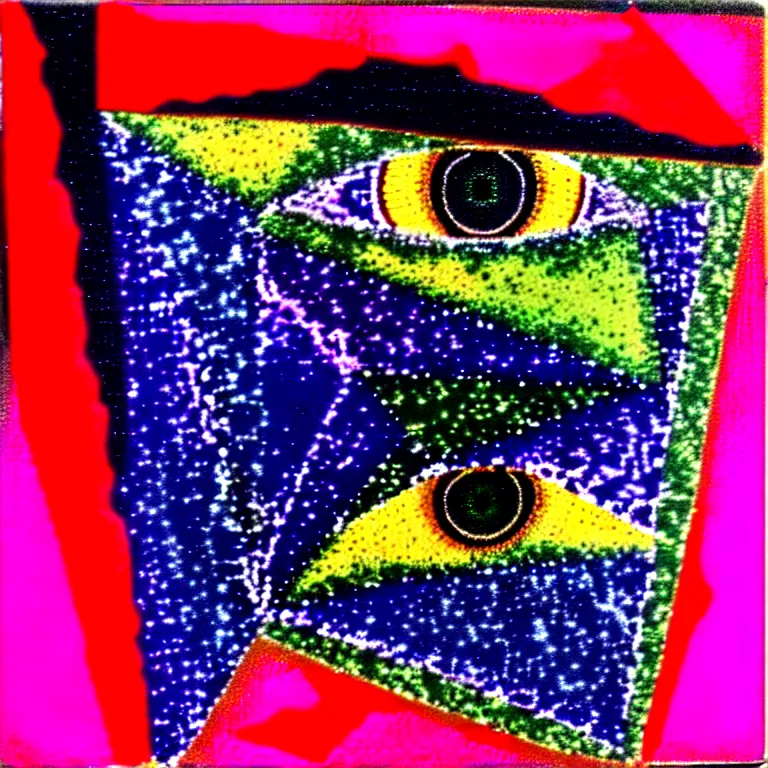 Image similar to eye stair in two another refraction of my thyme expending. embroilment in dichotic phases. fauvism, pyramids of hyperspace. as a fancy square ceramic tile