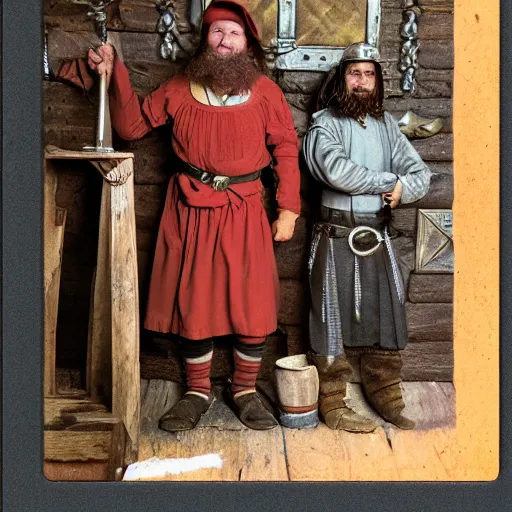 Prompt: fantasy portrait of a tavern keepe, realistic, kodachrome, 3 5 mm, medieval, dungeons and dragons